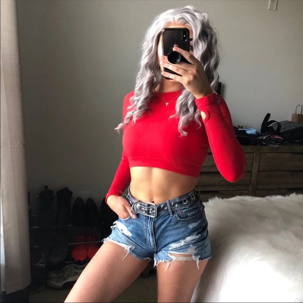 NEW Alphalete Revival Long Sleeve Crop Top S